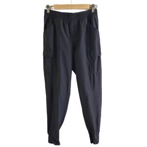 North Face Charcoal Light Weight Nylon Elastic Waist & Ankles Cargo Pants Size 6